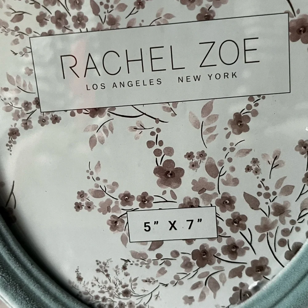 Rachel Zoe Teal Oval Photo Frame velvet for 5”x7” photo